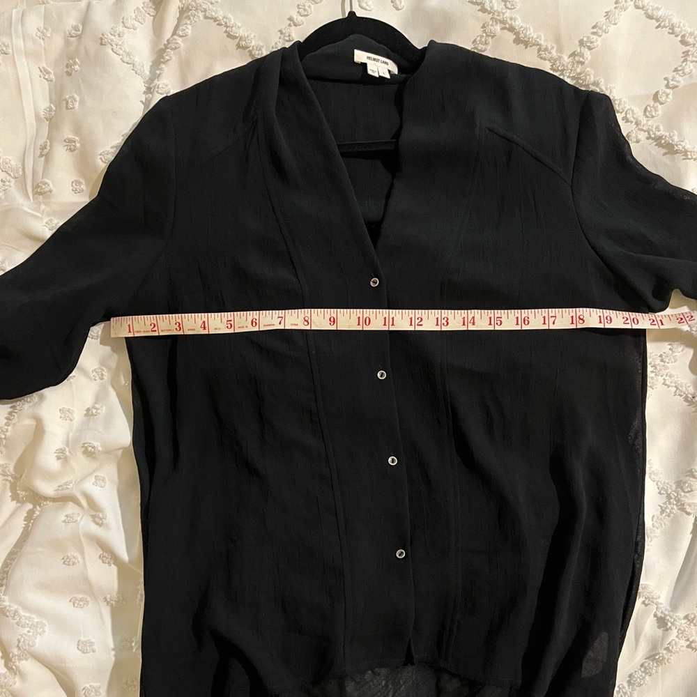 Helmut Lang Raw Edge Button Down High Low Short S… - image 7